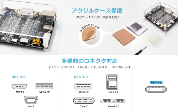 USBケーブルチェッカーの対応ポート