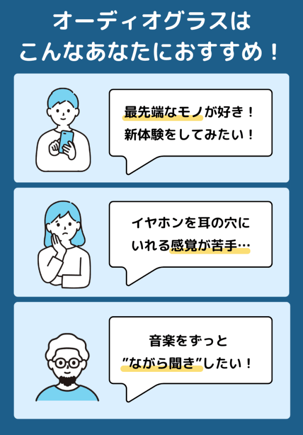 オーディオグラスはこんな人におすすめ