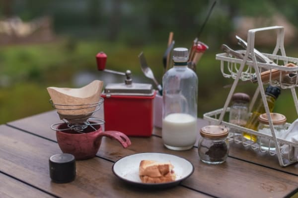 キャンプのコーヒーセット