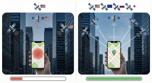 衛星の数とGPS精度の関係