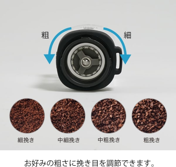 コーヒー豆の挽き目調節機能