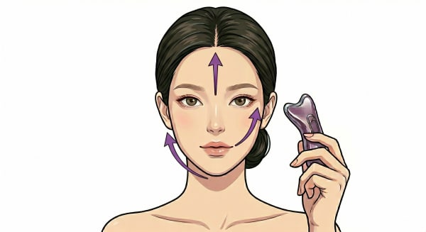 電動かっさを動かす方向のイラスト