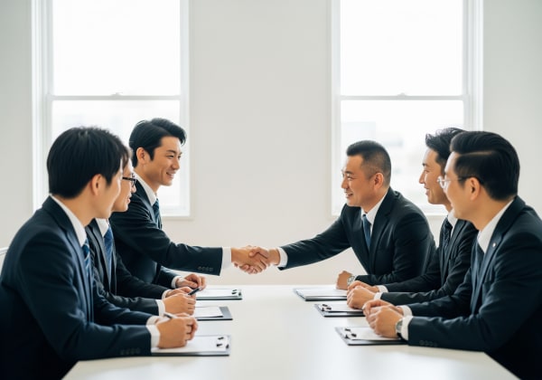 会議中の男性たち