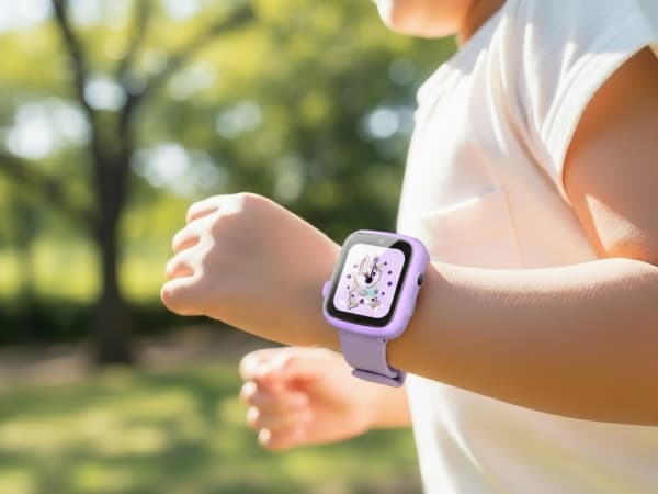 キッズスマートウォッチをつける子ども
