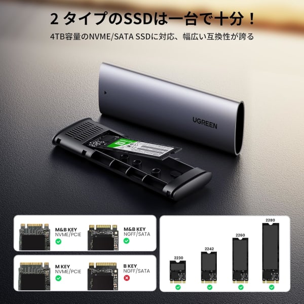SSDケースの対応サイズ