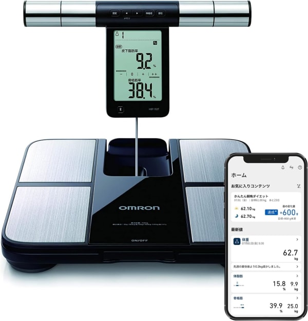 オムロンの両手両足測定タイプの体重体組成計