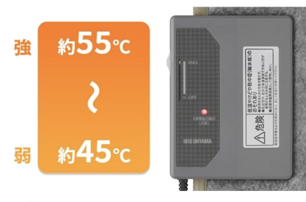 ミニパネルヒーターの温度調節機能