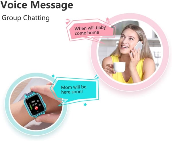 スマートウォッチを使って親子で連絡を取る様子
