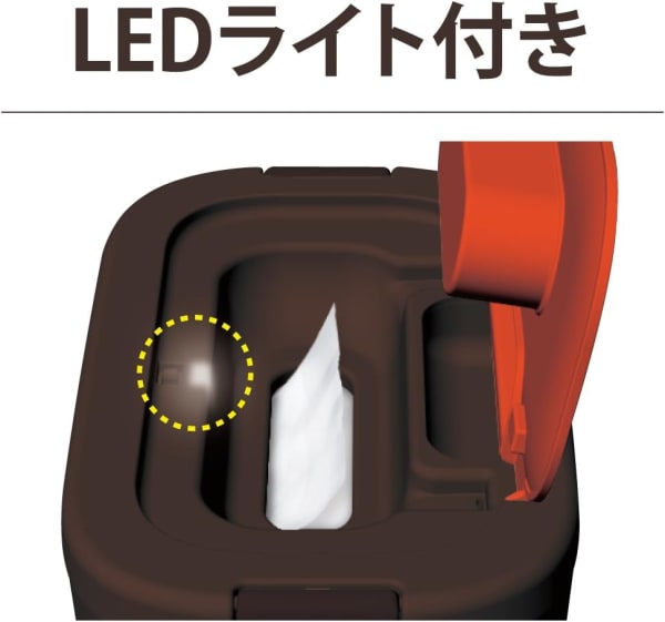 LEDライト付きのおしりふきウォーマー